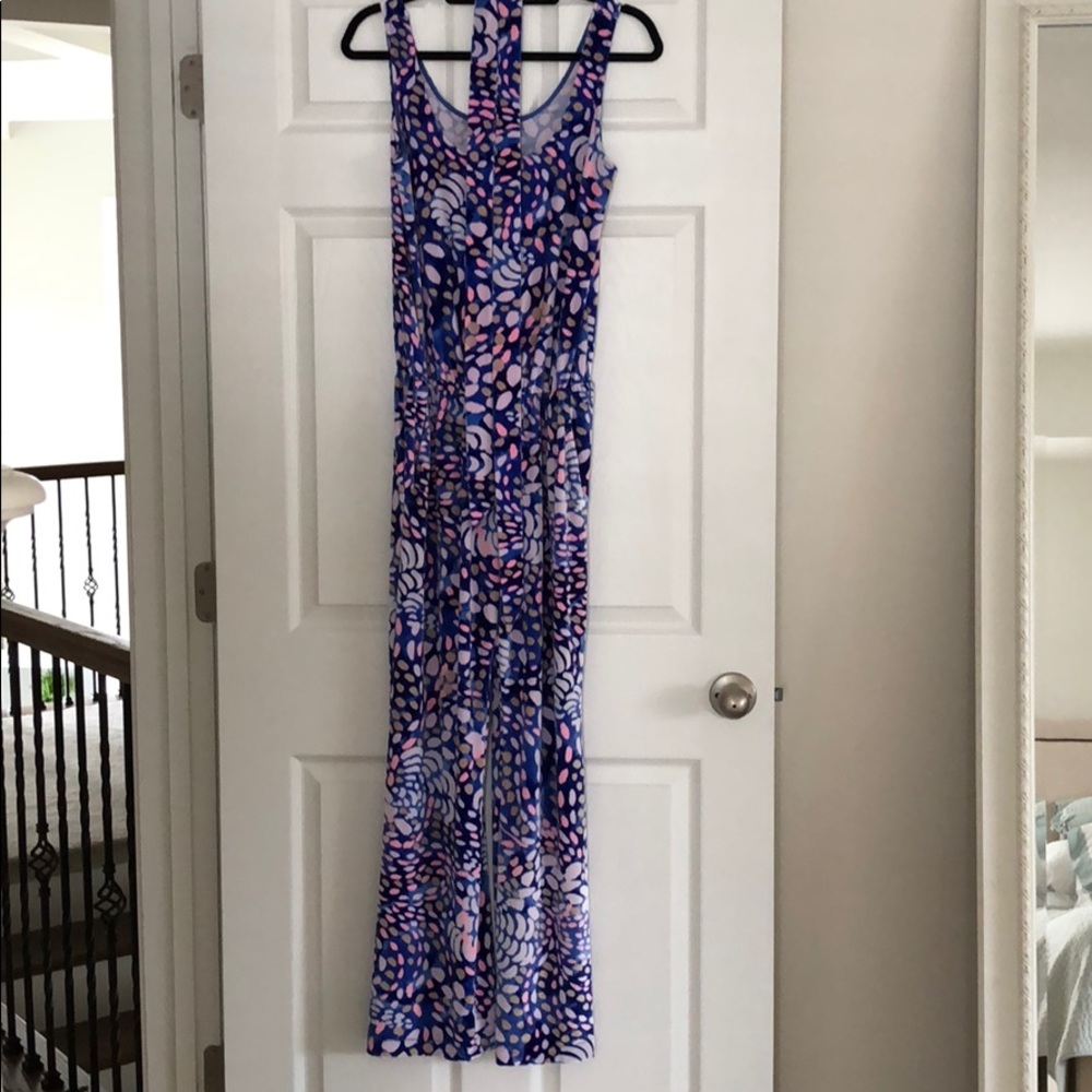 Lilly Pulitzer velour jumpsuit with tie